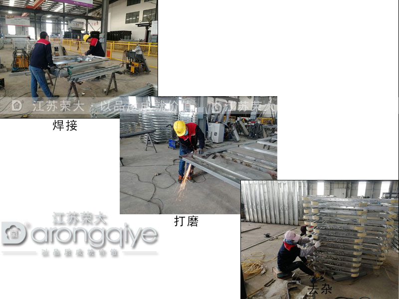 復工之后，榮大候車亭焊接班正對新一批公交候車亭焊接處理配圖