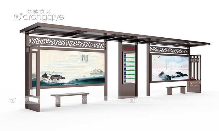 仿古候車亭有效體現(xiàn)城市特色配圖一